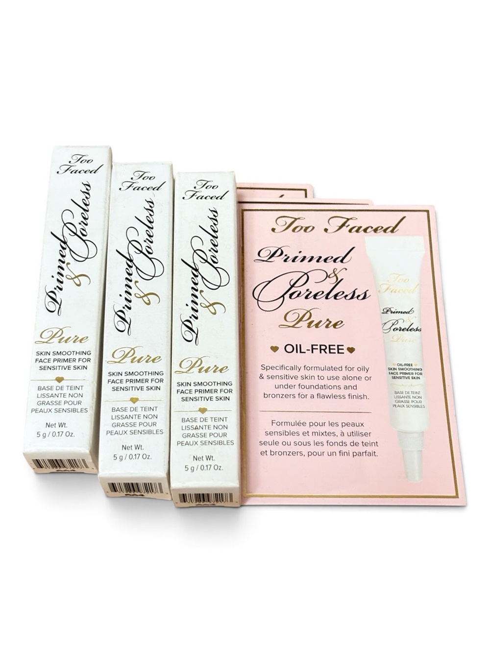 Too Faced Primed & Poreless Pure Oil Free Primer Sensitive Skin - Pack of 3
